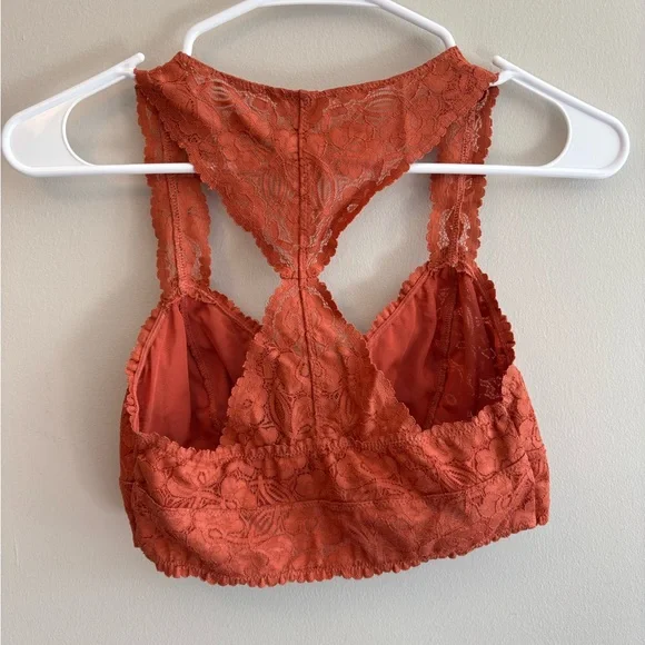 Free People Intimately Lace Bralette in Rust Size Small - Picture 2 of 6